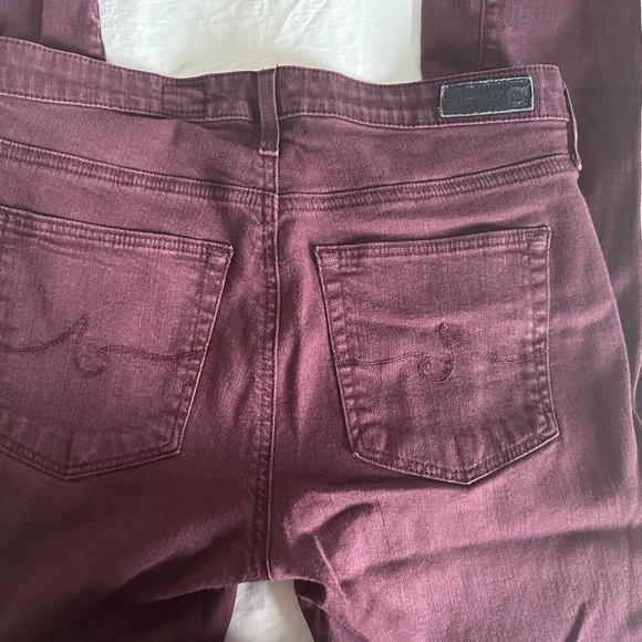 AG Prima Mid Rise Cigarette Jeans in Burgundy Size 26R - Picture 4 of 7